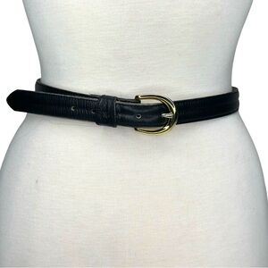Dockers Black Leather Belt Size M 27-31, Split Leather Black Vtg Belt Gold Belt